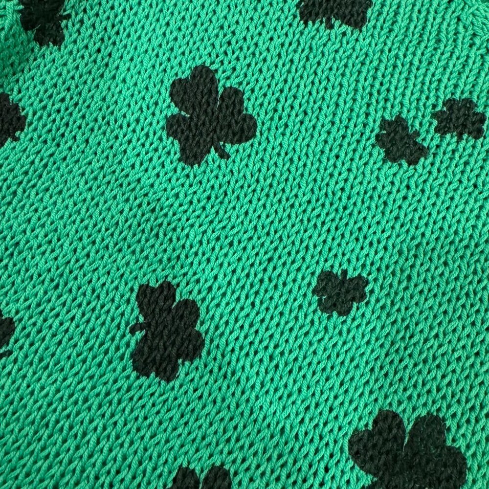 Wooden Ships Mini Shamrock Green Sweater | Size M/L | NWT - Picture 7 of 9
